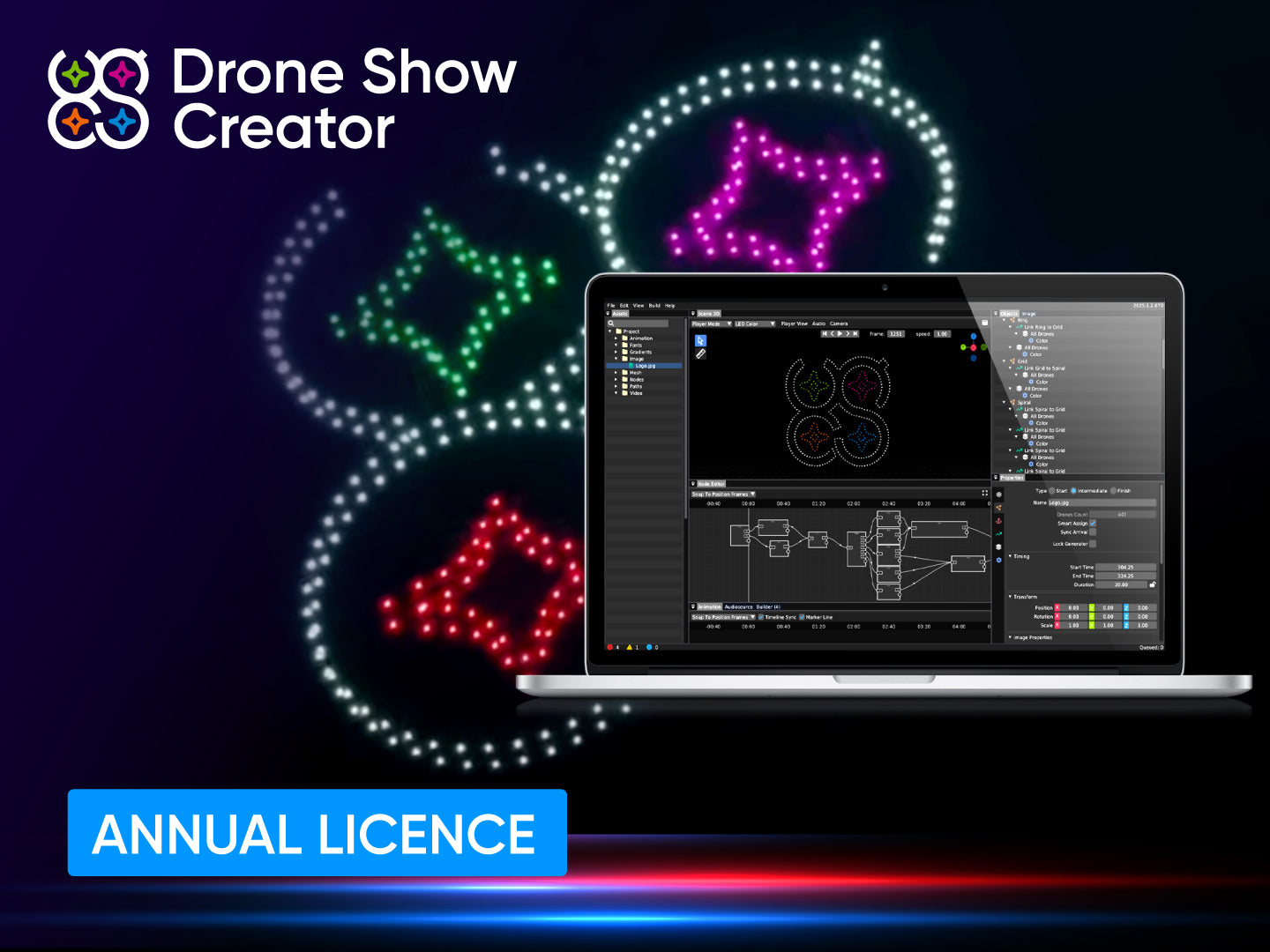 Professional Drone Show Creator Software - Annual License for Stunning Aerial Light Displays | Perfect for Events, Weddings & Marketing Campaigns