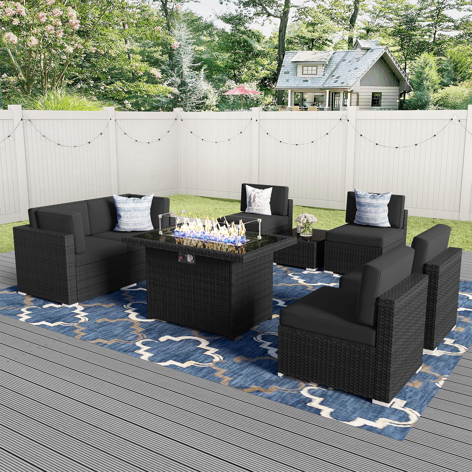 8-Piece Outdoor Patio Furniture Set with 44