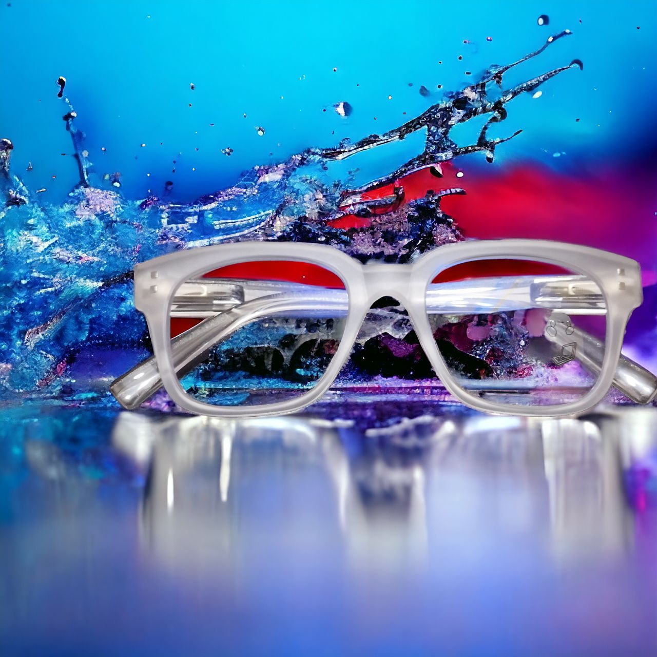 Progressive Multifocal Reading Glasses - Matt White Square Frames with Blue Light Blocking Technology for Computer Work & Reading Comfort