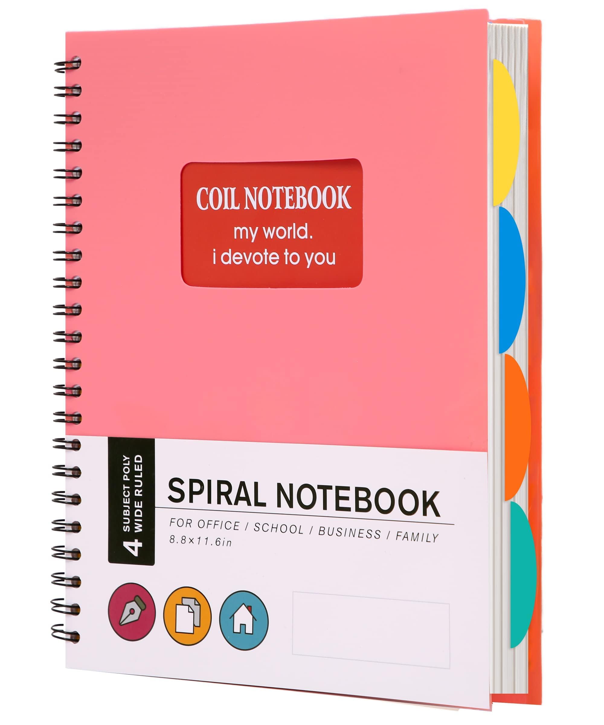Yoment 5 Subject Spiral Notebook 8.5
