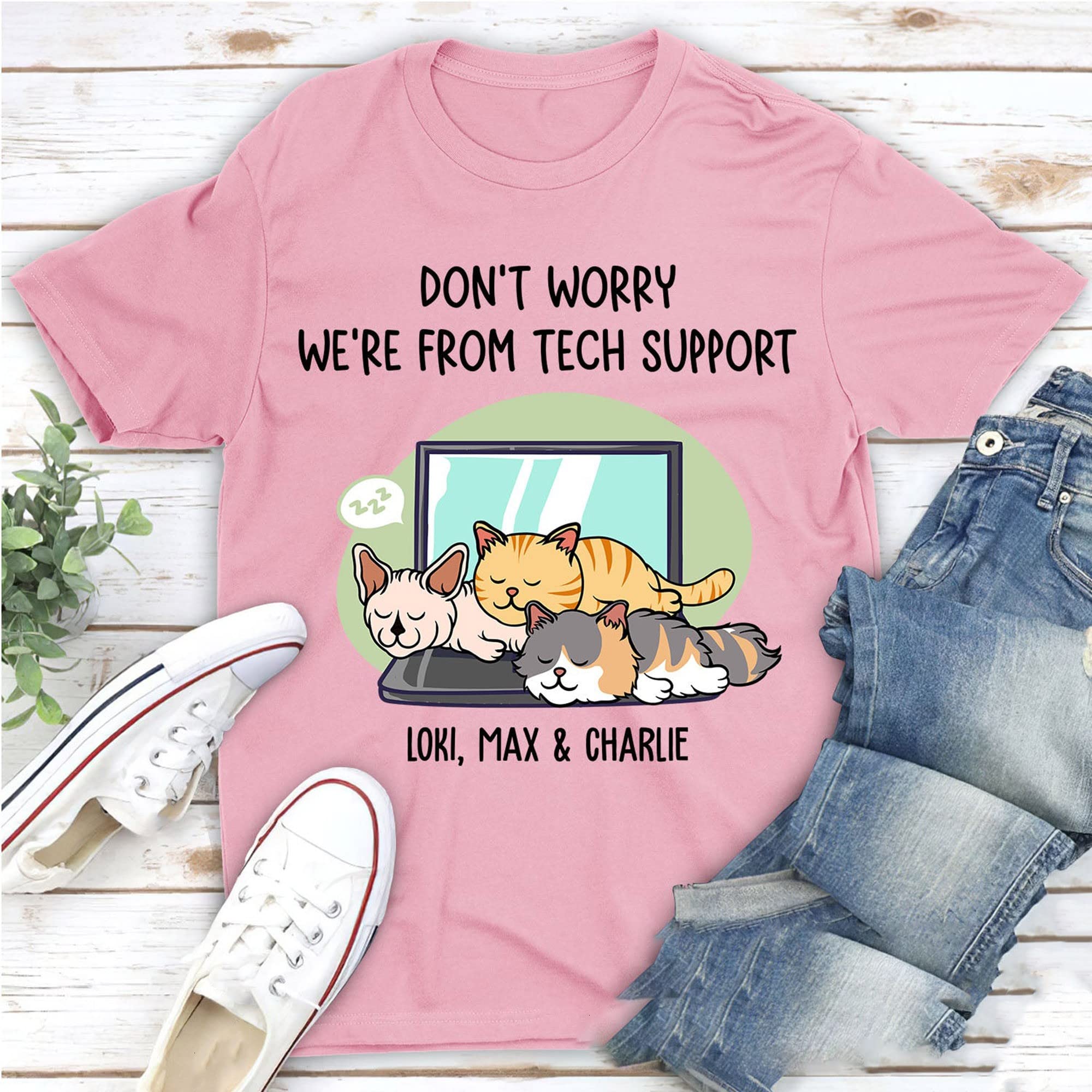 Custom Personalized Cat Sleep Shirt for Cat Moms - Official Cat Lover T-Shirt for Women - Perfect for Sleepwear, Lounging & Cat-Themed Gifts