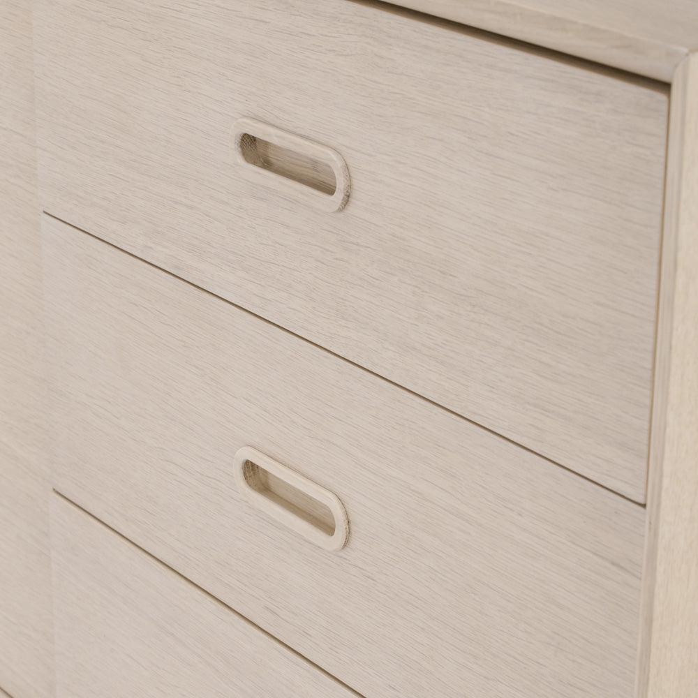 HAYTON 160cm White Oak Sideboard - Modern Storage Cabinet for Living Room, Dining Room & Entryway