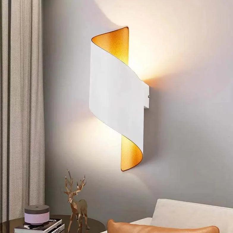 Spiral Aluminum Up and Down LED Wall Lights - Modern Indoor/Outdoor Lighting Fixtures for Staircase, Hallway, and Patio Decor