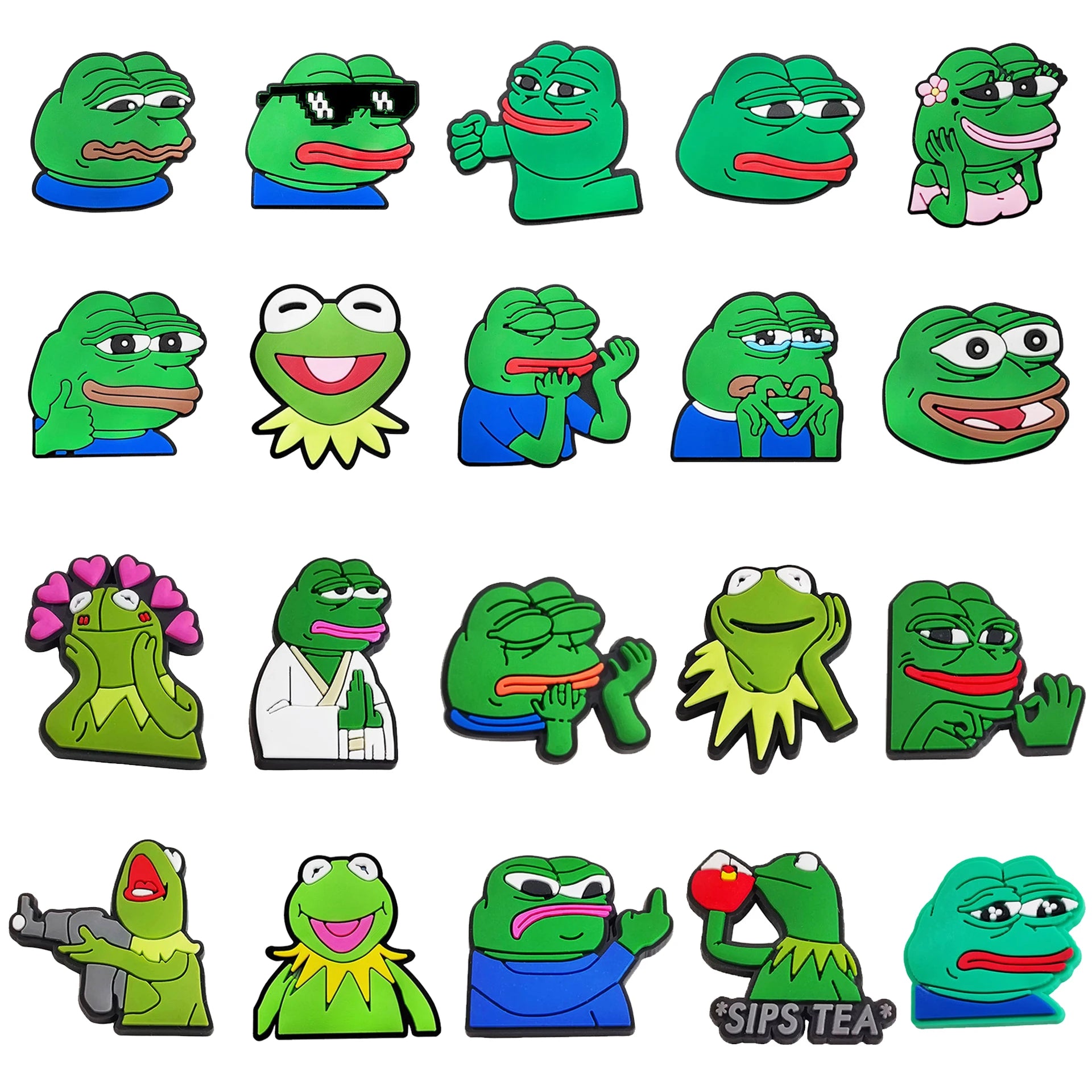 Sad Frog Shoe Charms Pins for Crocs - Cute Shoe Accessories Decorations for Kids & Adults - Perfect for Christmas Parties, Gifts & Everyday Fashion