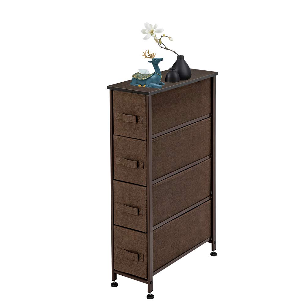 Veryke 4-Drawer Vertical Storage Unit - Metal Frame Grey for Home & Office Organization