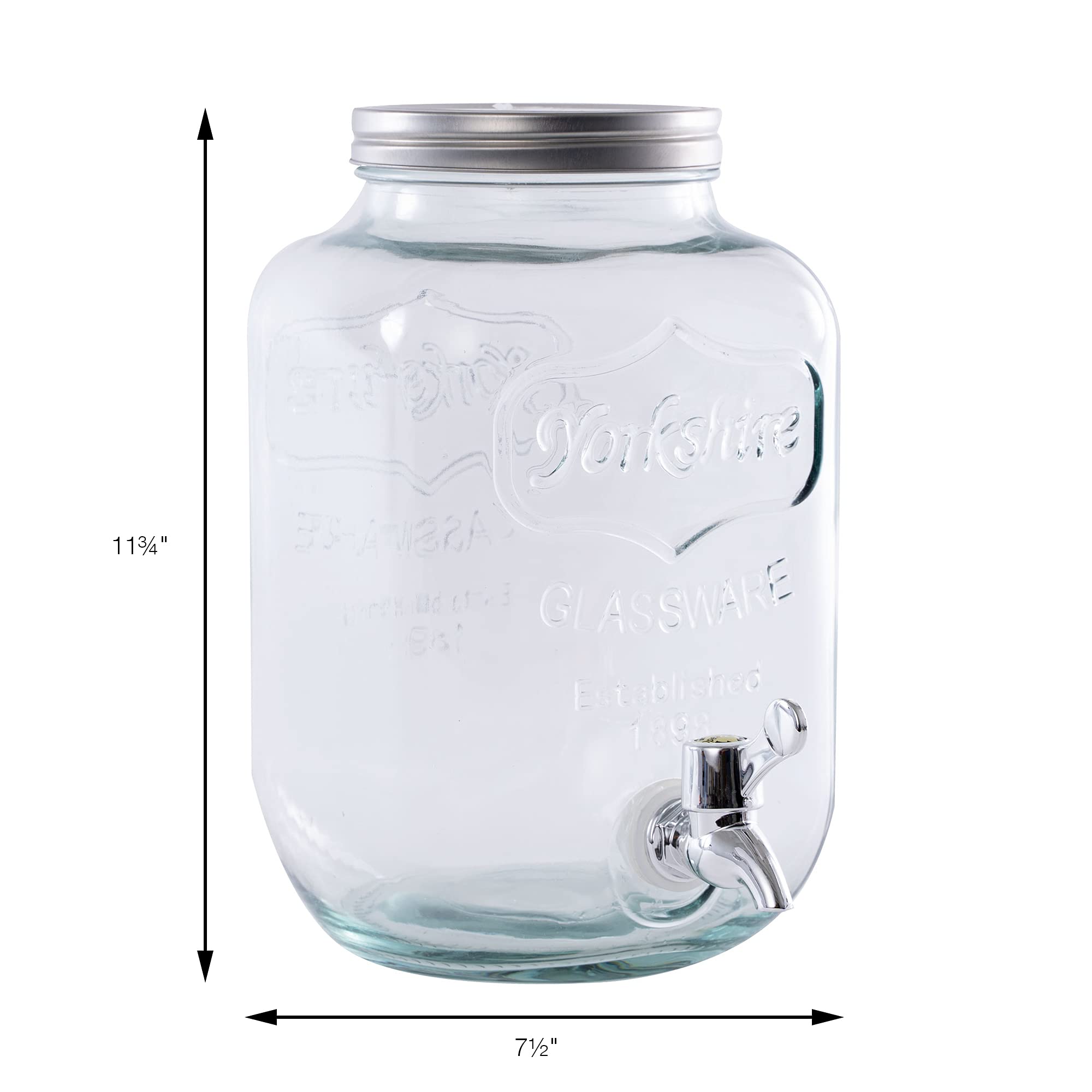 Glass Mason Jar Beverage Dispenser with Spigot - 2 Gallon (7
