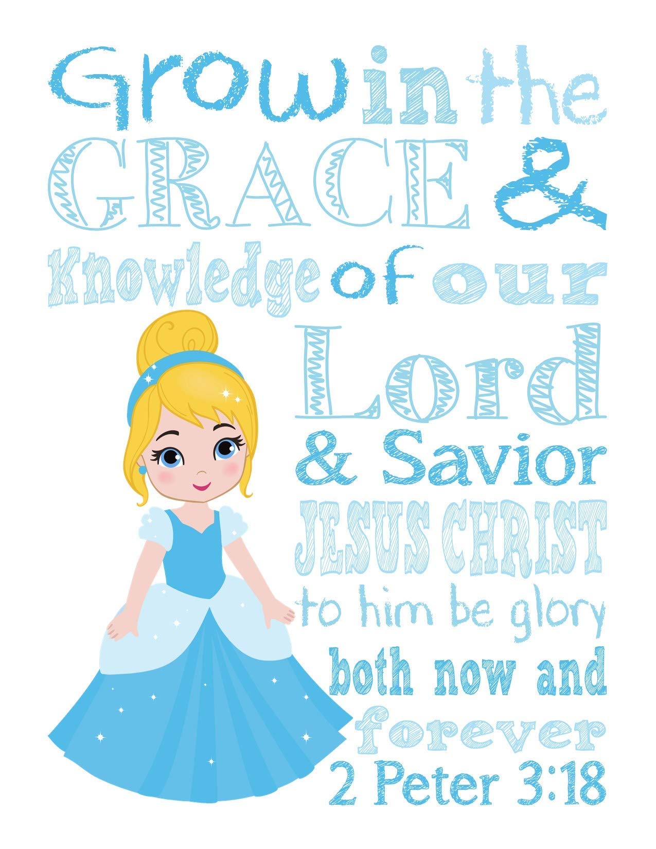 Disney Princess Nursery Decor Set - 11 Unframed Wall Art Prints Featuring Jasmine, Tiana, Cinderella, Ariel, Mulan, Belle, Snow White & Merida - Perfect for Baby Girl's Room, Kids Bedroom & Toddler Playroom Decor
