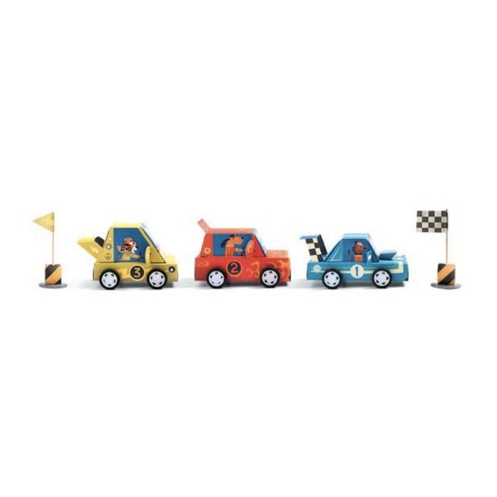 DIY Grand Prix Racing Kit by Djeco – Creative Craft for Kids, Perfect for Birthday Gifts & STEM Learning Activities