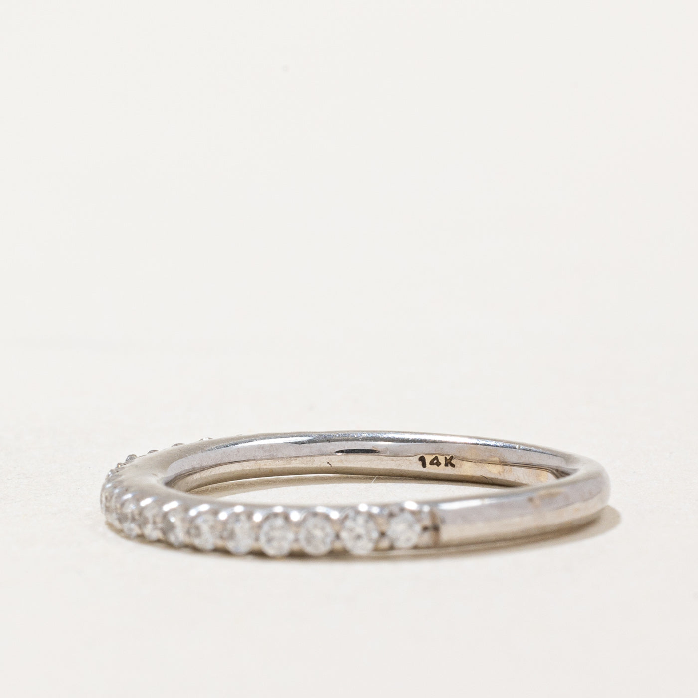 0.21ctw Diamond Semi Eternity Band Ring - Size 4.75 - Dainty Stackable Wedding Band for Women - Perfect for Anniversary, Engagement, or Everyday Elegance