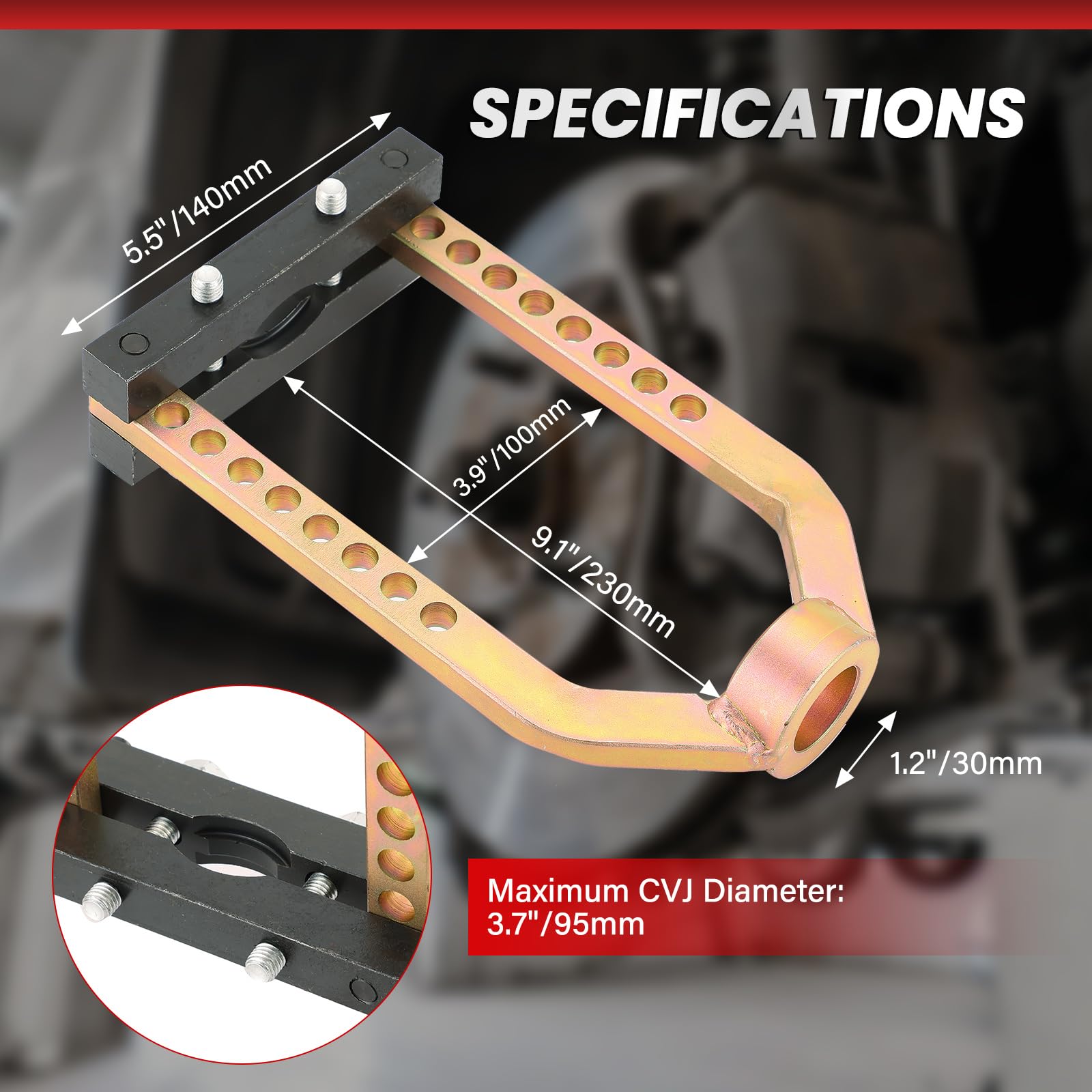 DASBET Universal CV Joint Puller Tool - 9 Hole CV Axle Separator for Joint Removal & Repair | Compatible with Most Vehicles | Ideal for DIY Auto Repairs & Professional Mechanics