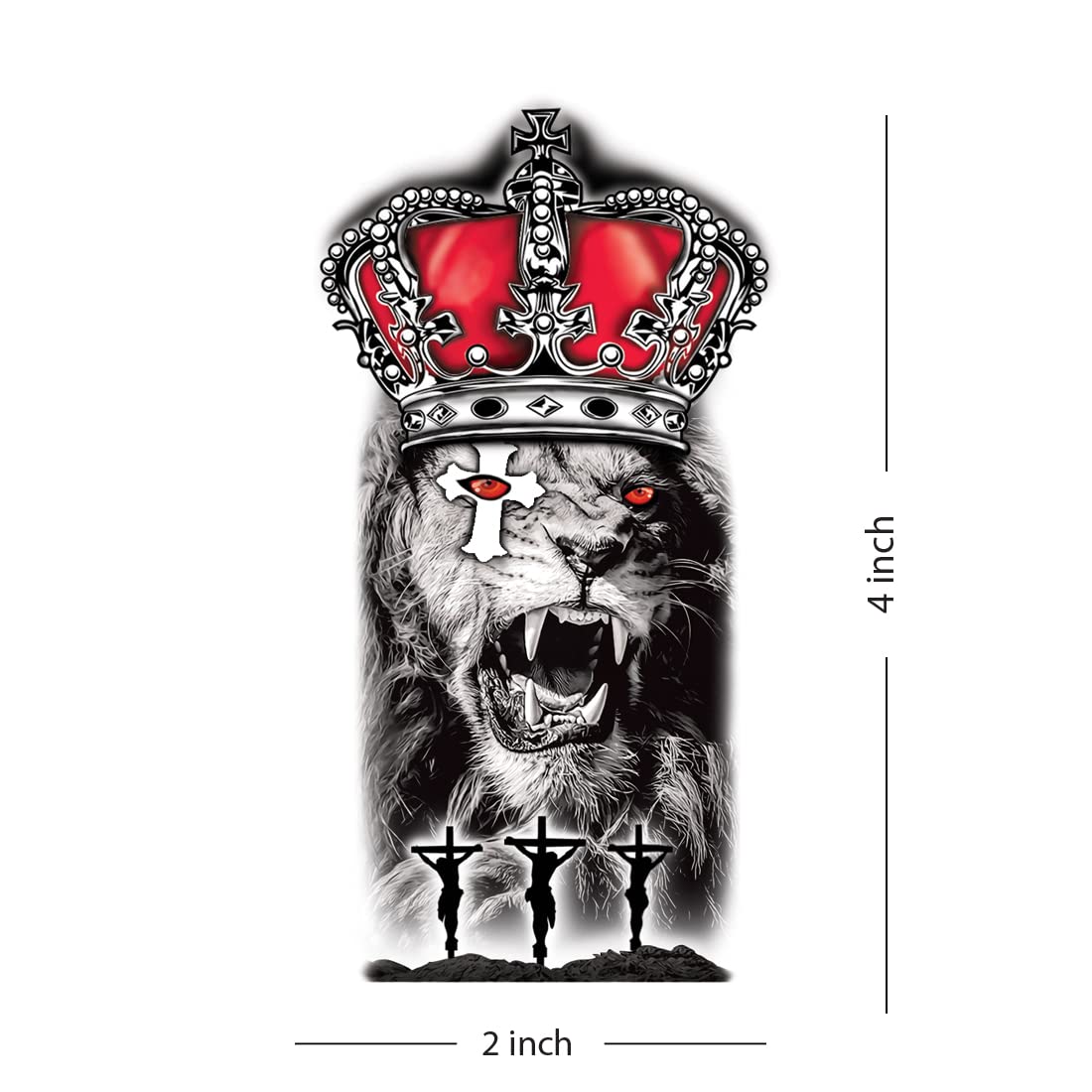 Lion King & Jesus Temporary Tattoos - Waterproof Fake Tattoos for Men & Women - Perfect for Halloween, Cosplay, Parties & Body Art