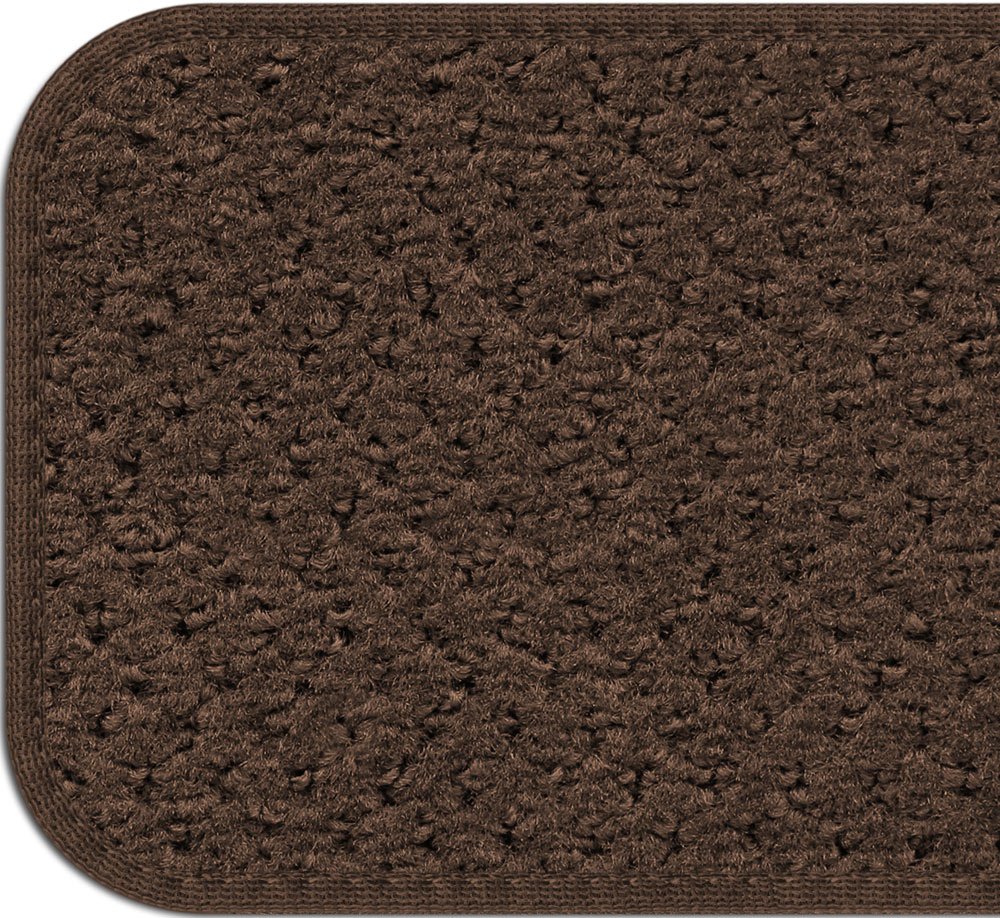 15-Piece Attachable Indoor Carpet Stair Treads - Non-Slip Chocolate Brown Rug (8