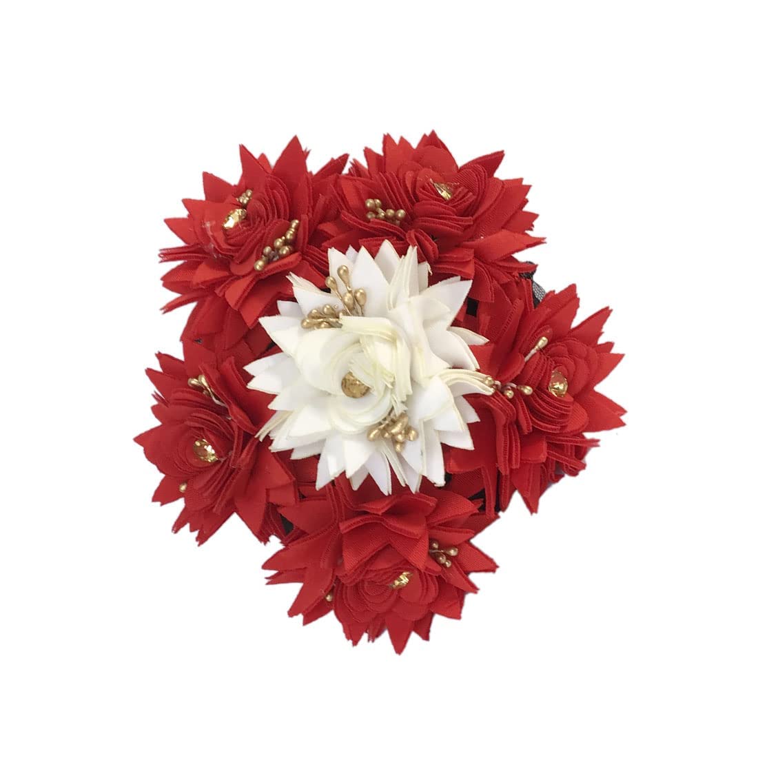 GuruEmbellish Bridal Artificial Full Gajra Hair Accessories for Women - Pack of 1 | Wedding Hair Jewelry for Brides, Indian Traditional Hair Ornament for Special Occasions