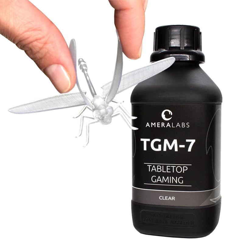 Premium TGM-7 3D Printer Resin for High-Resolution 4K/8K/12K LCD/DLP/SLA Printers – Tough, Fast-Curing UV Resin with Low Odor (405nm, Clear, 1kg) – Ideal for Tabletop Miniatures, Jewelry Making & Detailed Prototyping
