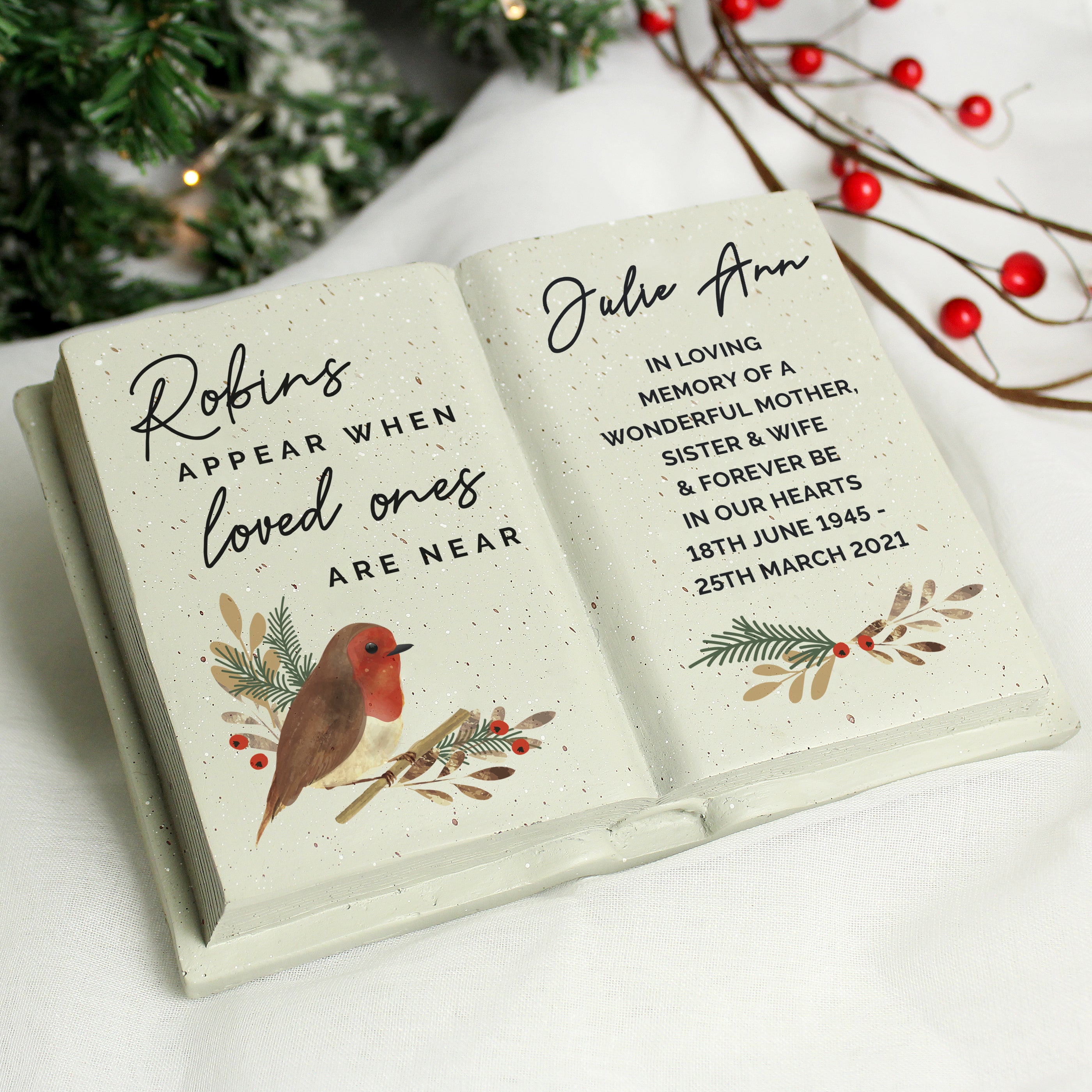 Personalized Robins Memorial Book - Custom Keepsake for Loved Ones - Perfect for Remembrance, Sympathy Gifts & Healing After Loss