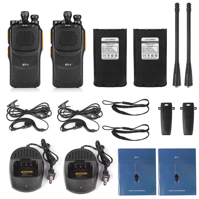 Baofeng GT-1 UHF Two-Way Radio [2 Pack] - 5W Power, 16 Channels, Built-in Flashlight & FM Radio - Perfect for Outdoor Adventures, Hiking, Camping, and Emergency Communication