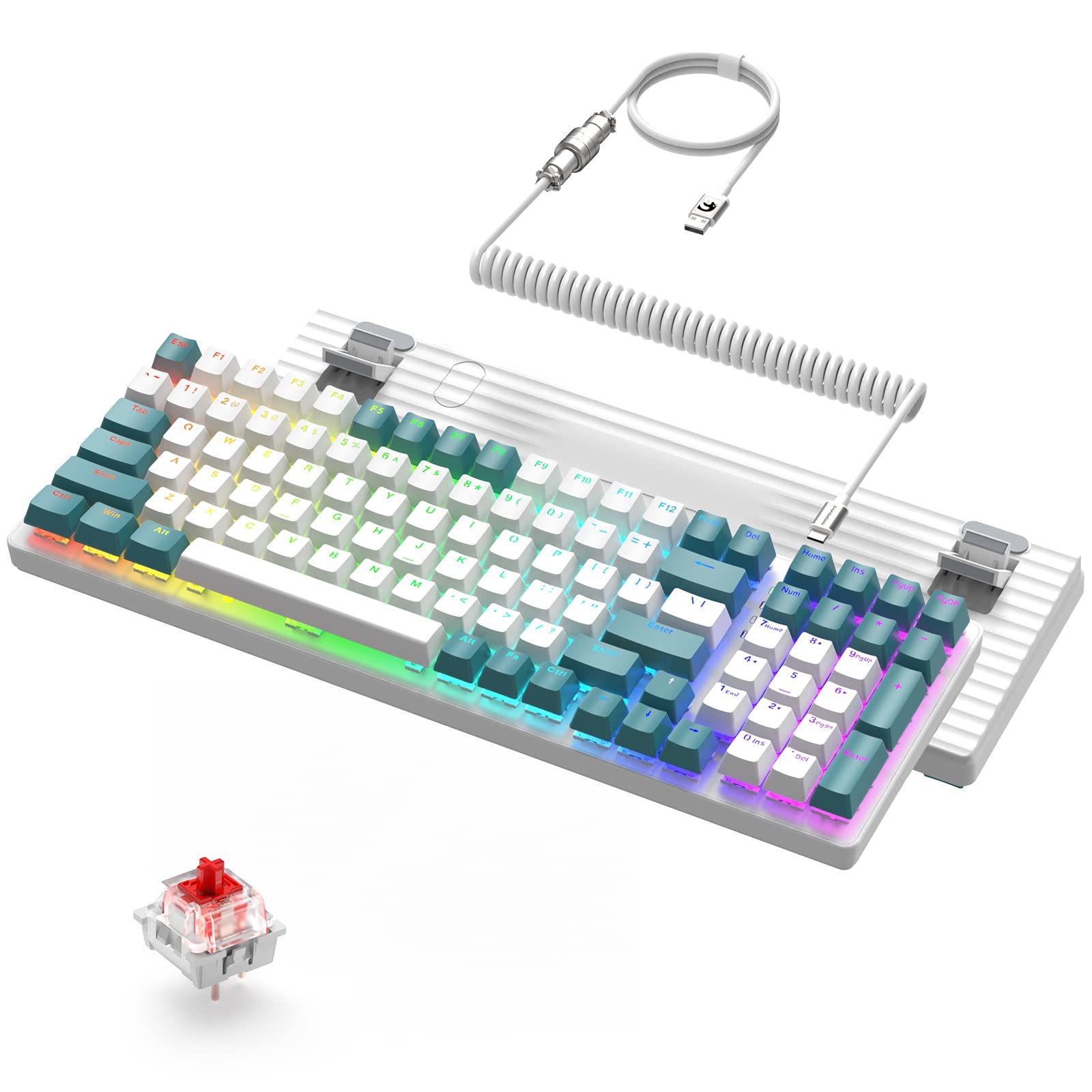 K3 PRO RGB Mechanical Gaming Keyboard - 96% Compact, Red Switch for PC/Mac/Xbox Gamers - Perfect for Esports & Office Use