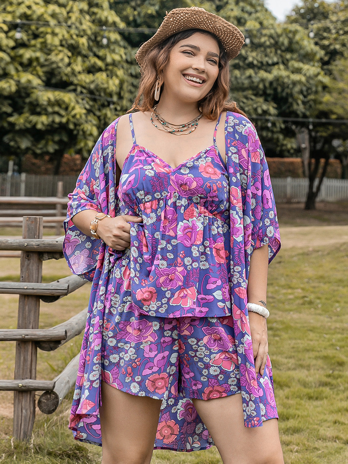 Stylish Plus Size Summer Cover Up and Shorts Set for Women - Beachwear, Poolside Lounging & Vacation Outfits