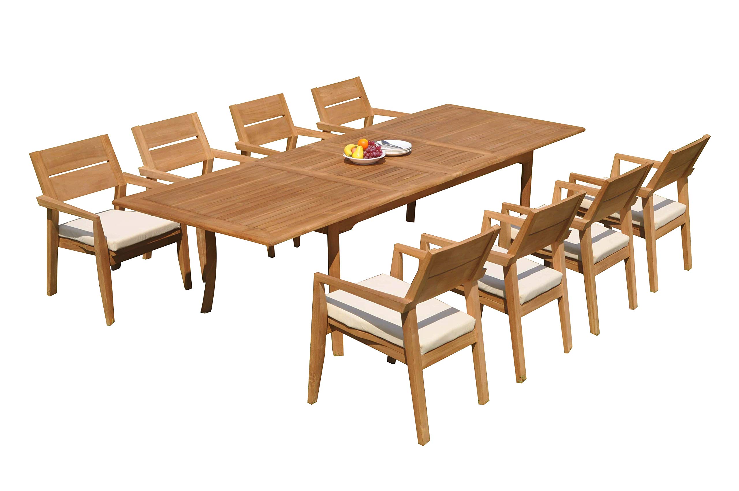 Premium 9-Piece Outdoor Teak Patio Dining Set - 117