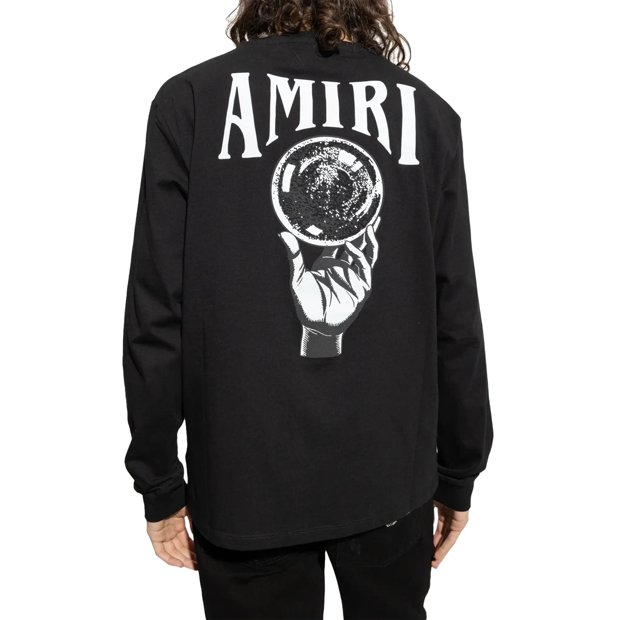 Amiri Crystal Ball Long Sleeve Black T-Shirt for Men - Luxury Streetwear Fashion Top for Casual Wear & Night Out