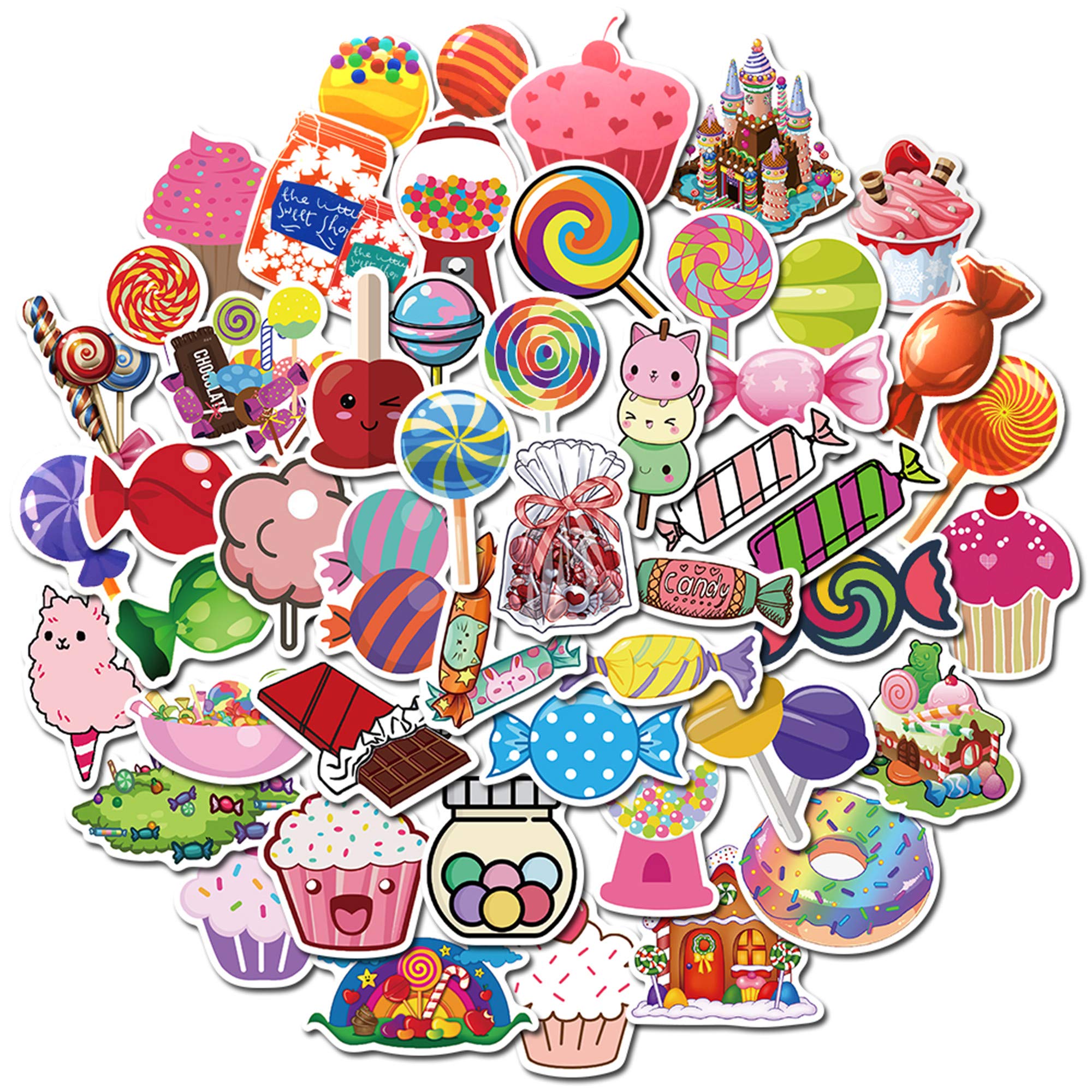 50Pcs Cute VSCO Vinyl Laptop Stickers - Waterproof Candy Stickers for Water Bottles, Laptops & Journals - Perfect for Girls, Teens & DIY Crafts - Fun for School, Parties & Room Decor