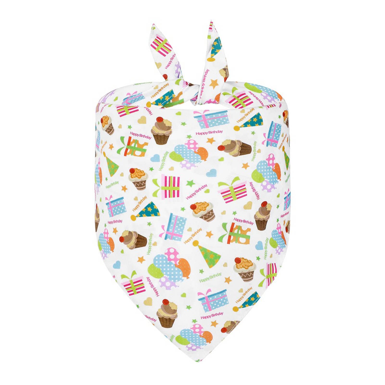 Dog Bandana Gift Set - Cute Printed Polyester Pet Bandanas & Triangle Drool Towels for Dogs & Cats - Perfect for Birthday Parties, Pet Costumes & Photo Shoots