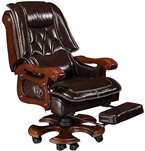 Premium Ergonomic Executive Office Chair - Adjustable Swivel with Lumbar Support & Armrests - Leather Desk Chair for Home & Business Use - Perfect for Long Work Hours, Video Conferencing & Computer Work