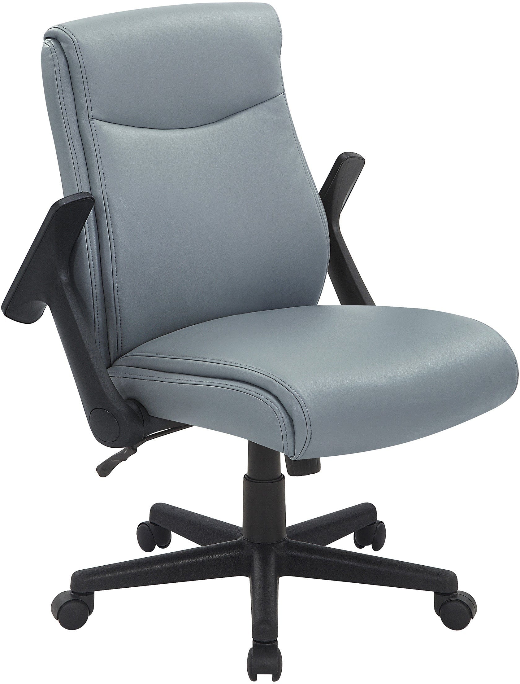 Office Star Mid Back Managers Chair with Flip Away Arms [FL91201] - Ergonomic Office Chair for Comfort & Support, Ideal for Home & Business Workspaces