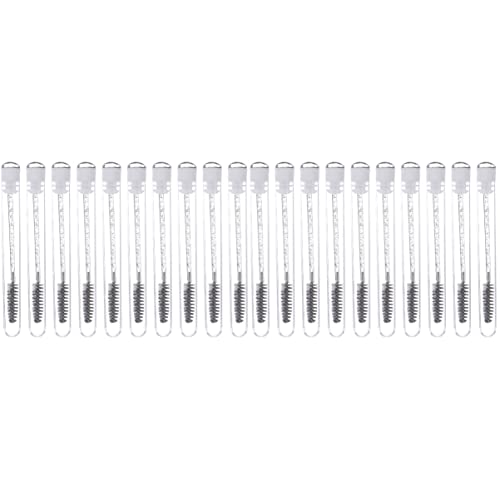 FRCOLOR 20 Pcs Disposable Eyelash Spoolie Brushes - Professional Mascara & Eyebrow Wands for Lengthening Makeup | Perfect for Salon, Home Use & Travel Beauty Kit