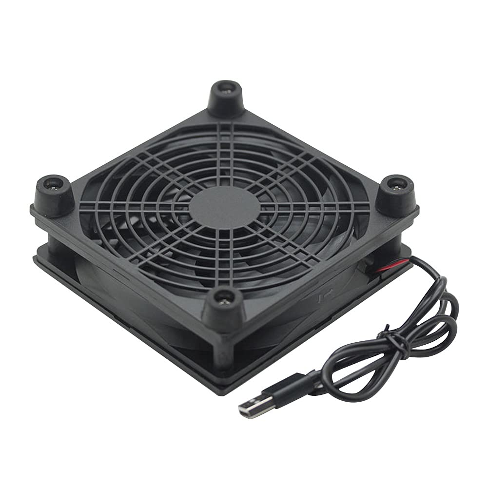 5V USB Cooling Fan 120mm - Silent PC Cooler with Protective Net & Screws for Router, TV Box, Desktop Computer - Black | Perfect for Home Office, Gaming & Electronics Cooling