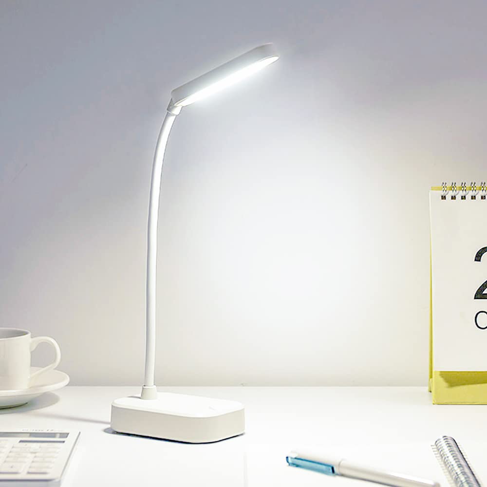 Wireless Desk Lamp with USB Power Cable - 3 Brightness Levels, 360° Rotating Gooseneck, Battery Operated - Perfect for Bedside, Office, Reading & Study Lighting