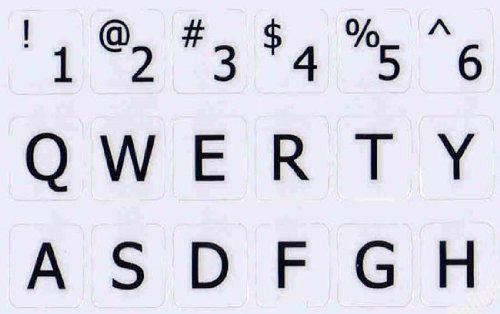 Non-Transparent Grey Background Keyboard Stickers - English US Large Uppercase Letters for Laptops & Desktop Computers | Perfect for Office Work, Gaming & Typing