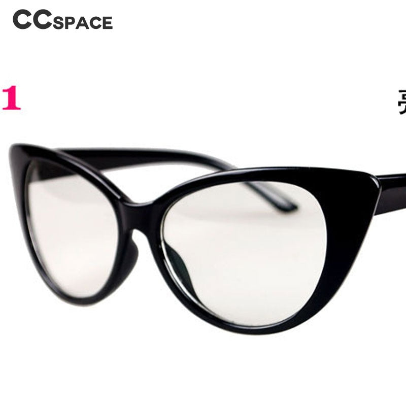 CCspace Unisex Full Rim Cat Eye Titanium Frame Eyeglasses 49197 - Lightweight & Durable Eyewear for Work, Reading & Fashion