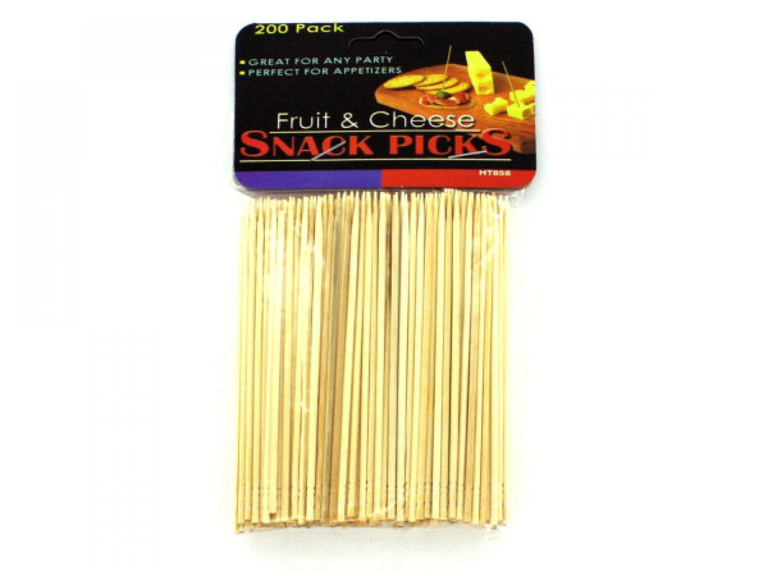 Bulk Appetizer Picks - Set of 108 Disposable Wooden Skewers for Party, BBQ, Cocktails & Charcuterie Boards - Kitchen & Dining Utensils