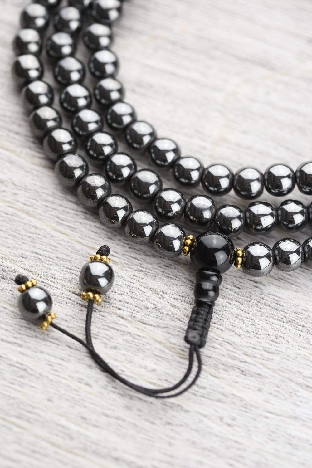 Authentic Hematite Root Chakra Mala Beads - 108 Meditation Prayer Beads for Grounding, Stress Relief & Energy Balancing - Perfect for Yoga, Meditation & Spiritual Healing Practices