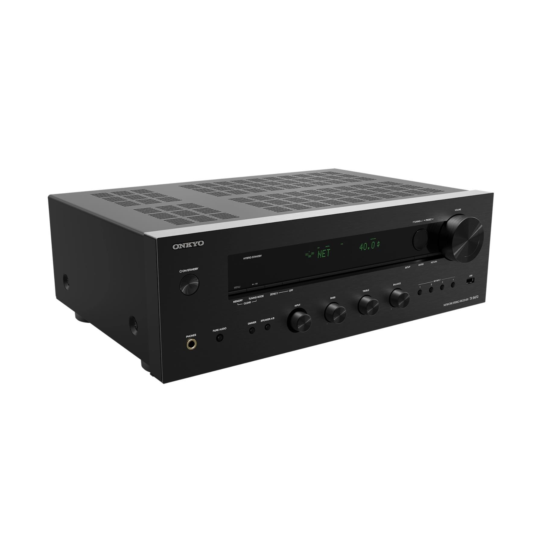 Onkyo TX-8470 Hi-Fi Network Stereo Receiver with Bluetooth, AirPlay & Spotify Connect - Premium Audio for Home Theater & Music Streaming