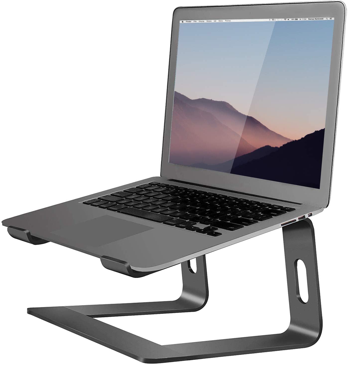 Ergonomic Aluminum Laptop Stand for Desk - Adjustable Height & Portable Computer Riser for MacBook, iPad - Perfect for Home Office, Gaming & Workstation Setup
