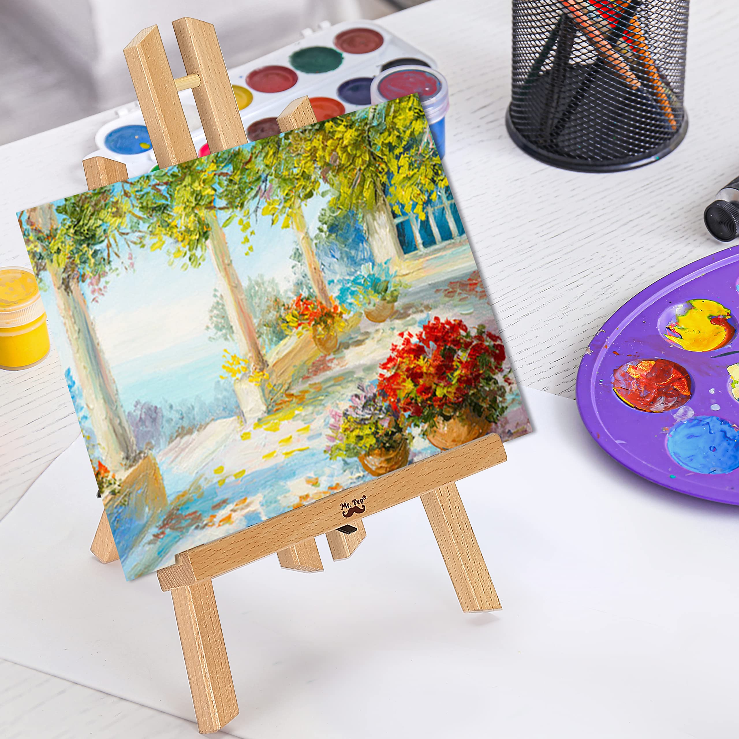 Mr. Pen 11 Inch Wooden Tabletop Easel Stand for Painting Canvas - Perfect for Artists, Students & Home Decor Display | Portable Mini Art Easel for Tabletop Painting, Sketching & Craft Projects