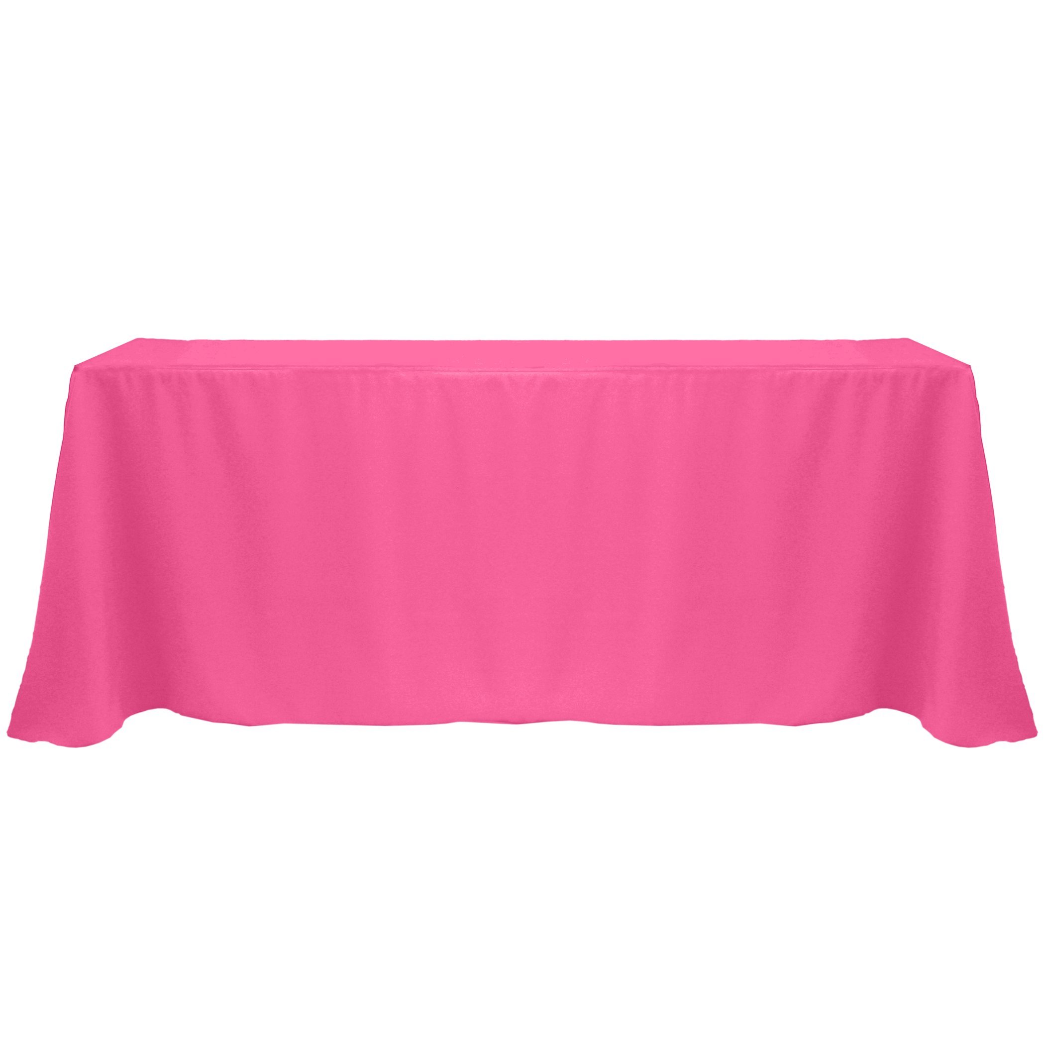 ULTIMATE 108x132 Inch Polyester Linen Tablecloth - Hot Pink for Weddings & Events