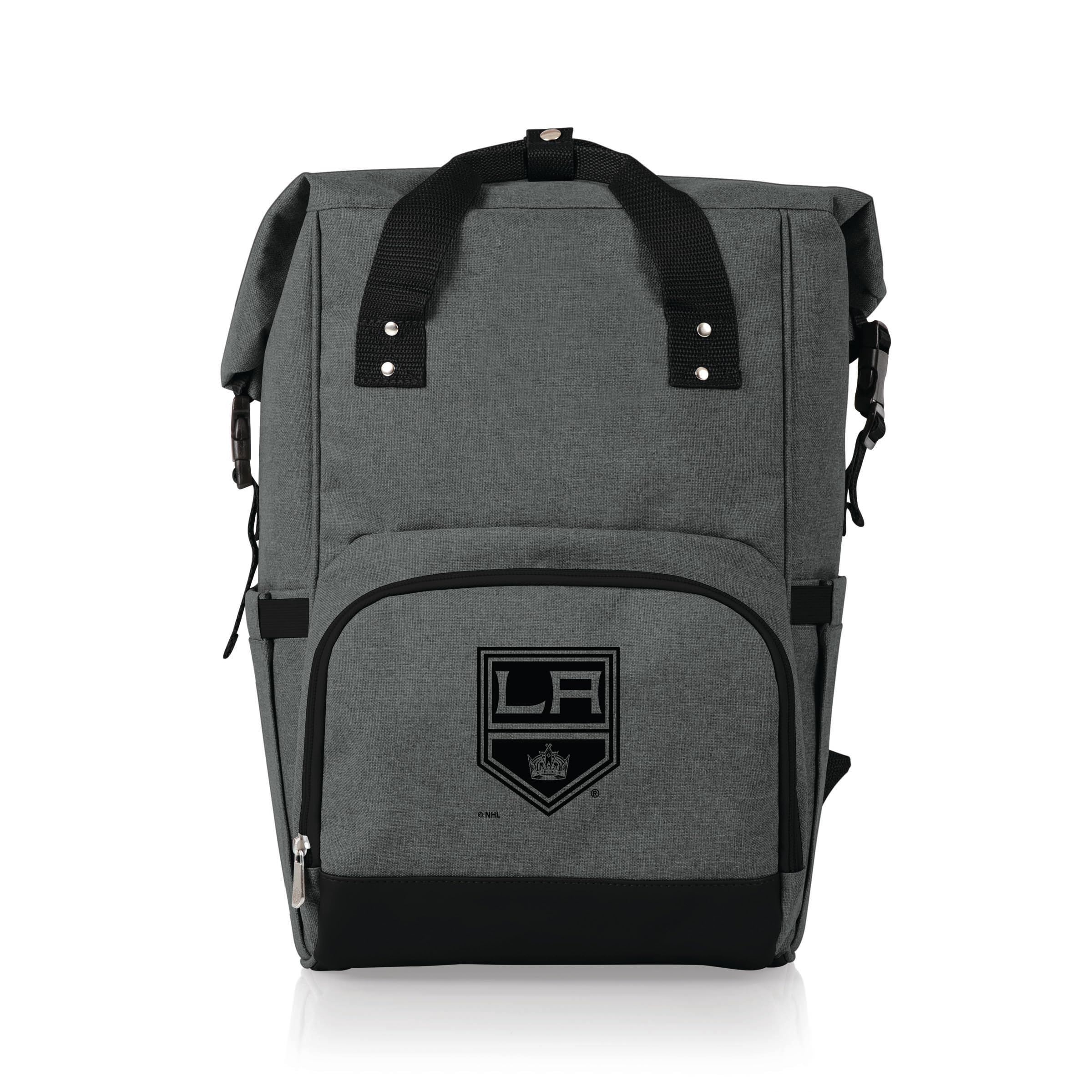 PICNIC TIME NHL OTG Roll-Top Insulated Cooler Backpack for Hiking, Camping & Outdoor Adventures - Soft Sided Cooler Bag with Leakproof Lining (Heathered Gray) - Perfect for Picnics, Beach Trips & Tailgating