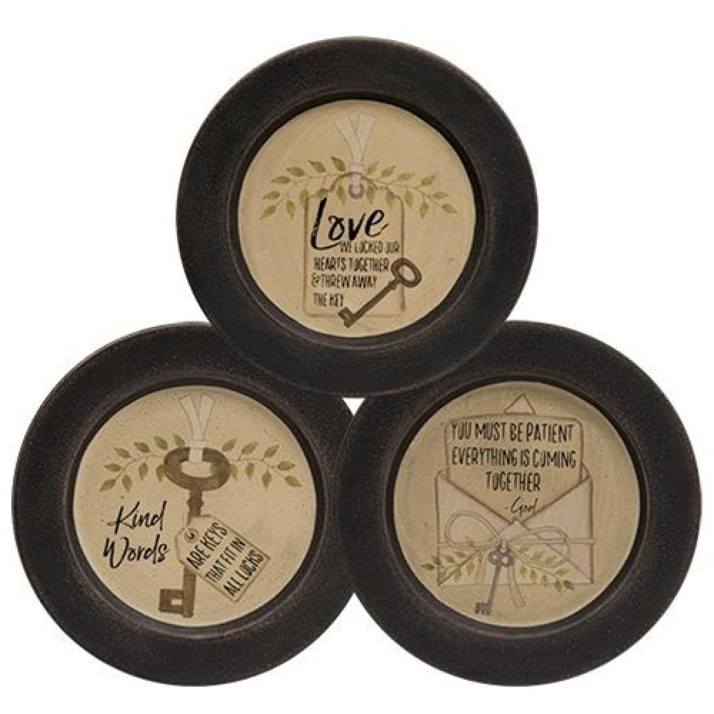 Love and Kindness Key Plate - 3 Assorted Designs for Home Entryway Decor, Wall Hanging & Gift Giving - Perfect for Housewarming, Wedding, and Friendship Gifts