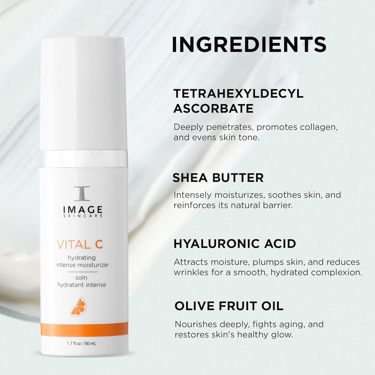 IMAGE Skincare VITAL C Hydrating Serum & Moisturizer Duo - Anti-Aging Face Cream with Hyaluronic Acid, Shea Butter for Dry Skin - Deep Hydration & Skin Brightening (1.7 oz Each) - Perfect for Daily Skincare Routine & Nighttime Repair