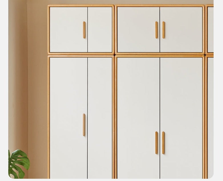 Solid Beech Wood Wardrobe Set - Modern Closet Organizer for Bedroom, Living Room & Office Storage
