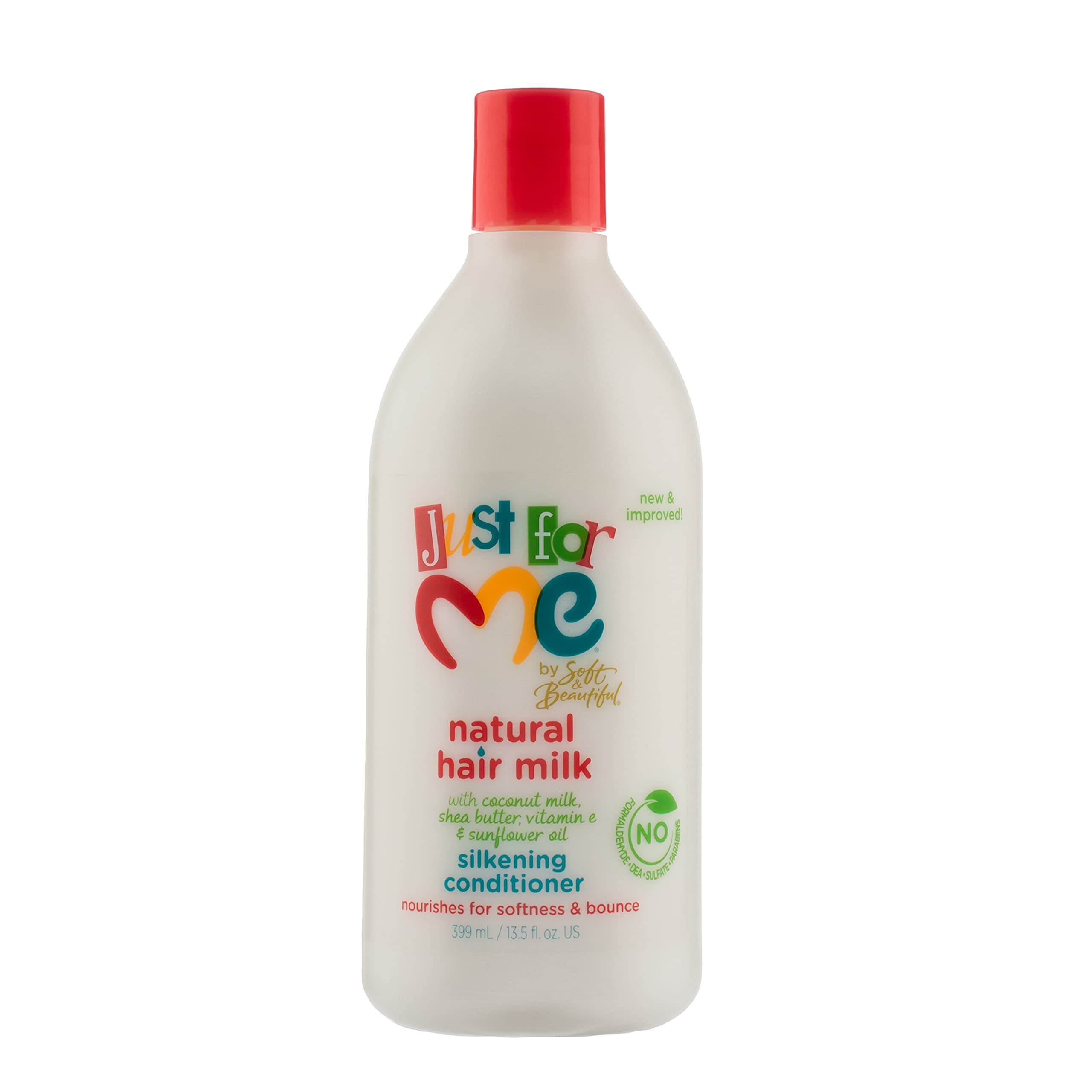 Just For Me Natural Hair Milk Silkening Conditioner - Moisturizing & Detangling for Kids & Adults - Perfect for Curly, Coily & Natural Hair Care