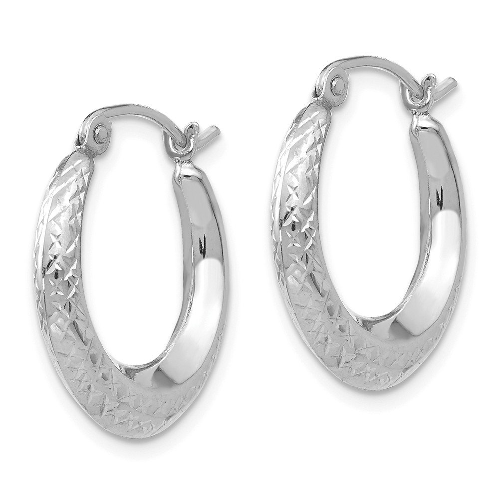 14K White Gold Madi K Textured Hollow Hoop Earrings for Women - Elegant Dainty Jewelry for Everyday Wear, Date Night & Special Occasions | Jewels By Lux