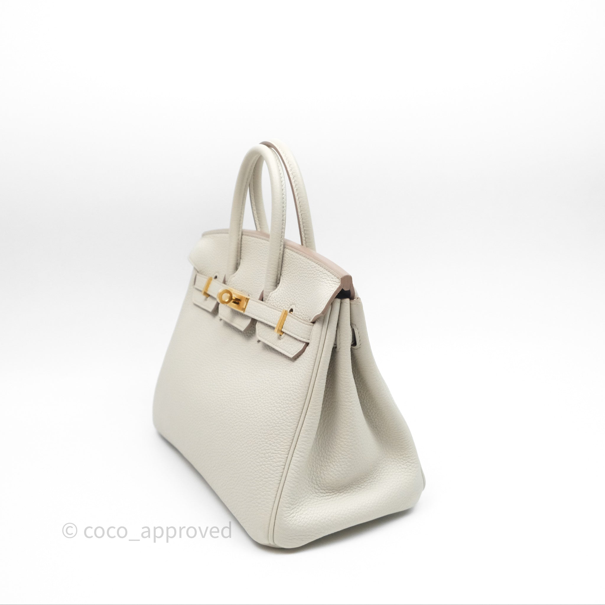 Authentic Hermès Birkin 25 Retourne Bag in Beton Togo Leather with Gold Hardware - Luxury Handbag for Women, Perfect for Office, Parties & Special Occasions