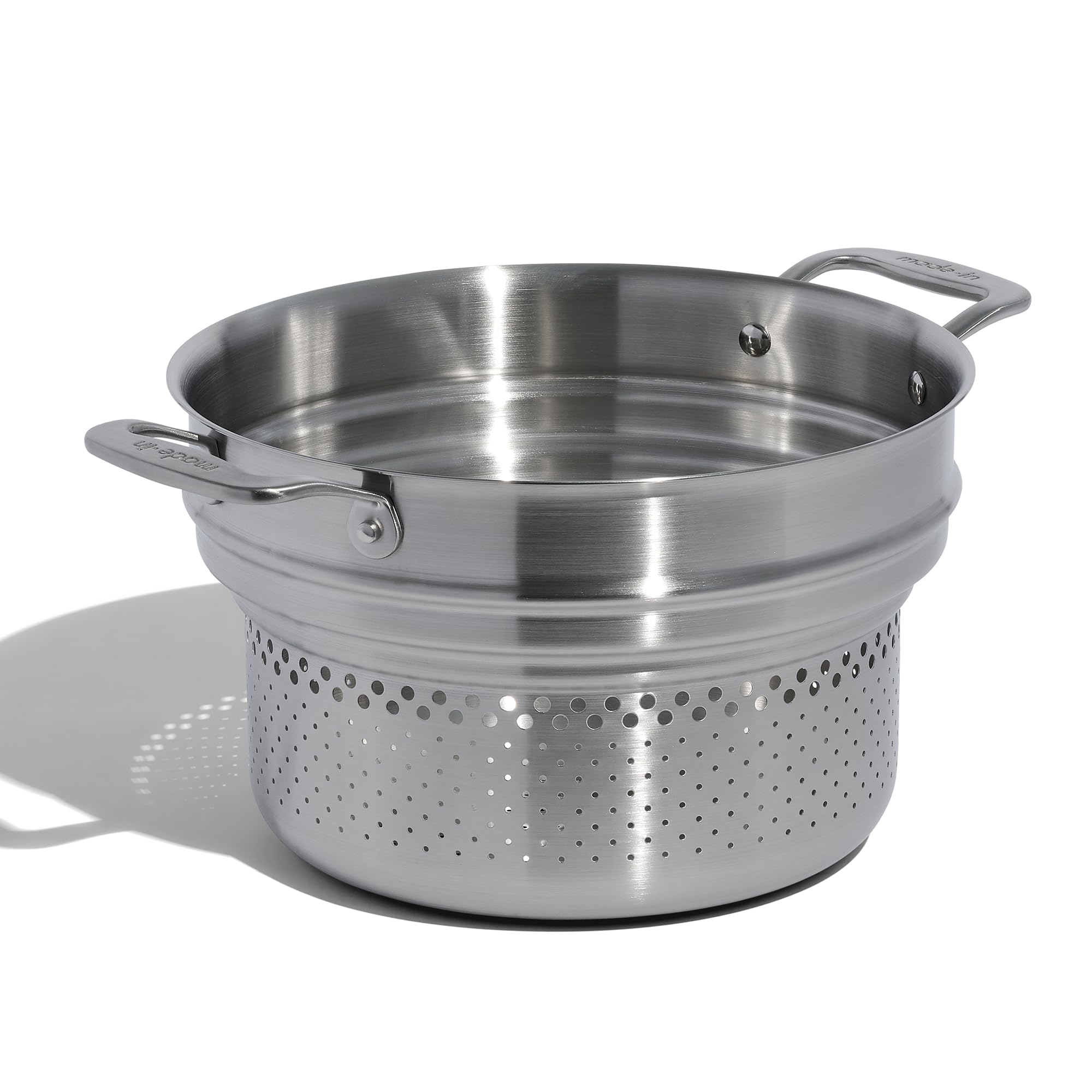Premium Stainless Steel Pasta Insert for 6 & 8 QT Stock Pots - Professional Cookware Made in Thailand - Perfect for Pasta Cooking, Steaming Vegetables & Meal Prep
