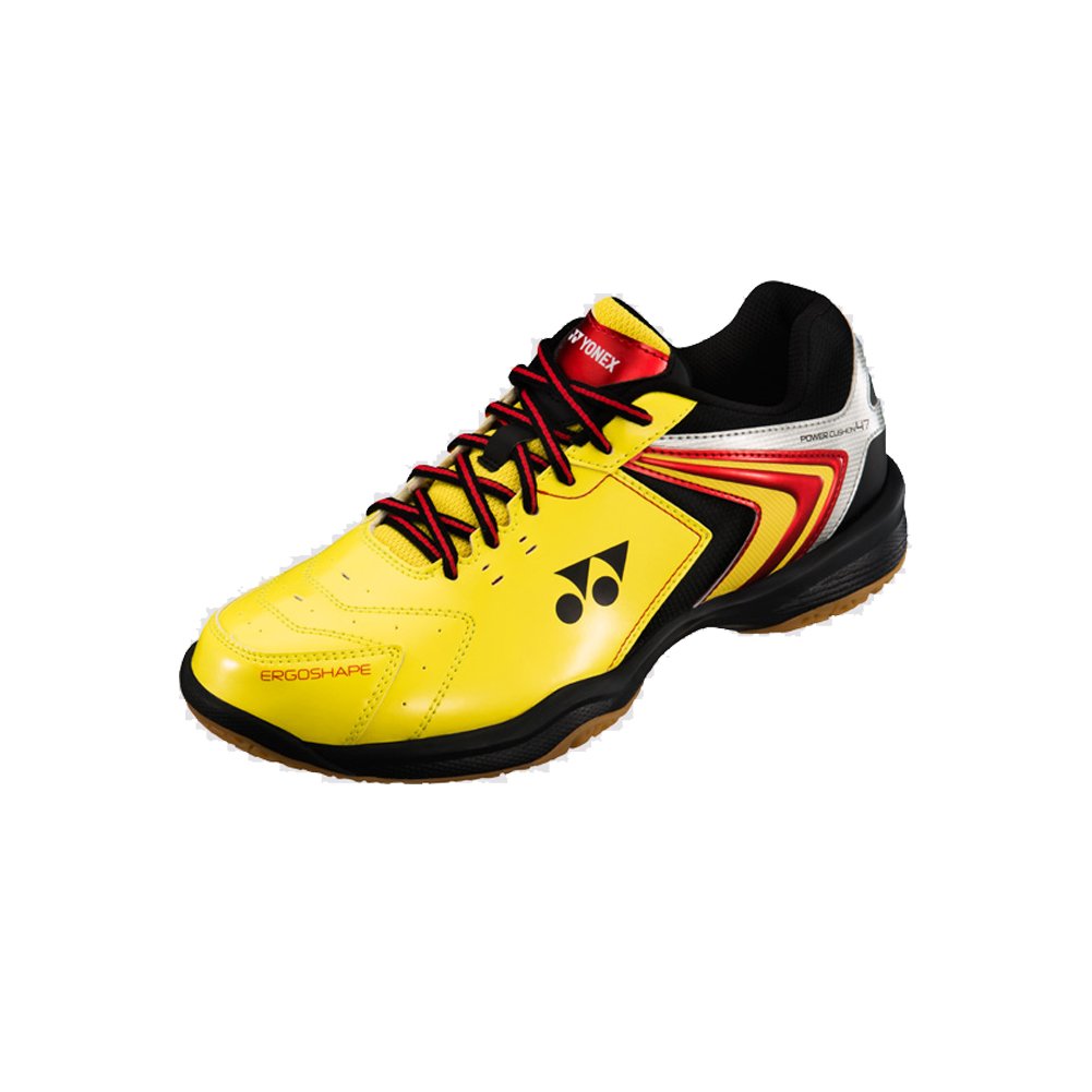 Yonex SHB PC47 Yellow Unisex Badminton Shoes - Lightweight Cushioned Court Shoes for Men & Women - Perfect for Indoor Badminton, Tennis & Squash Games