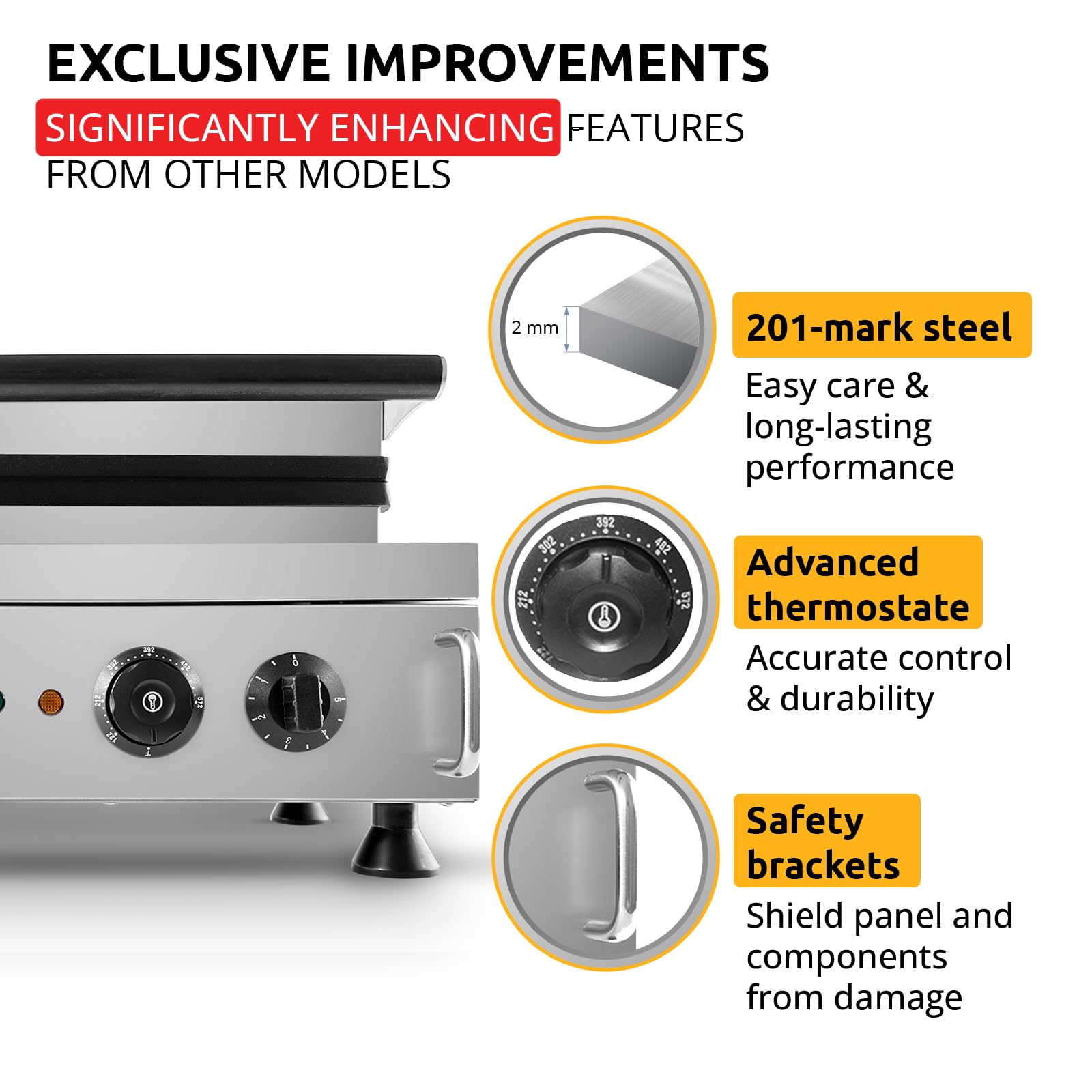 ALDKitchen Commercial Digital Taiyaki Fish Waffle Maker - 6-Cavity Non-Stick Gold Fish Pancake Machine 110V for Bubble Tea Shops, Asian Dessert Cafes & Home Breakfast (6 Mini Closed-Mouth Fish Molds)