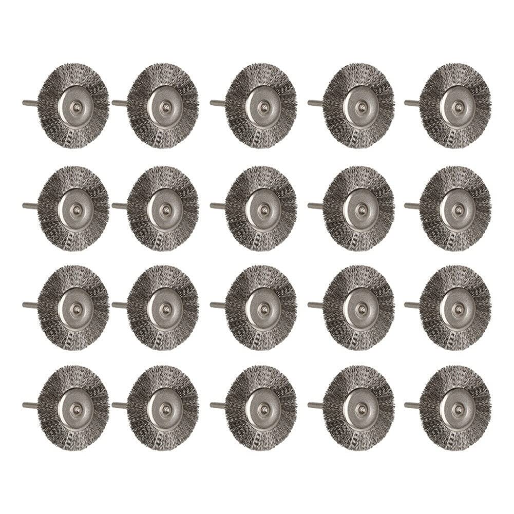 Stainless Steel Wire Brush 25mm - 50pcs for Cleaning & Polishing - Rotary Tool Accessory for DIY & Metalwork